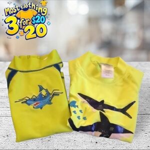 Uv skins & Carter's shark swim shirts set of two (2) size  2T unisex